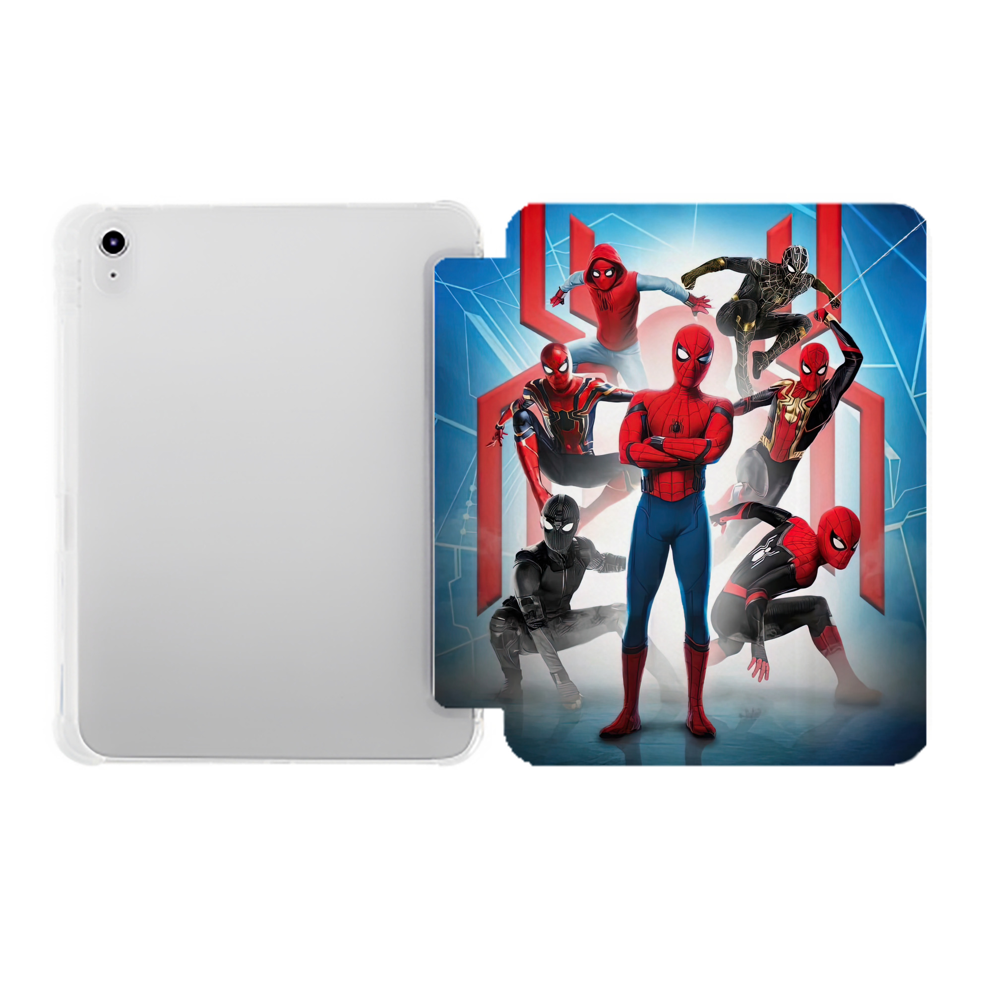 （画像用） Spider Man スパイダーマン IPad ケース ペン収納付き 三つ折りスタンド PUレザー×シリコン 対応機種9.5/10.5/10.9インチ